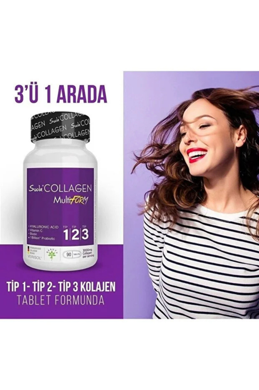 Multiform Tablet - Tip I-II-III Kolajen - C Vitamini, Hyaluronik Asit, Çinko, Biotin | 90 Tablet