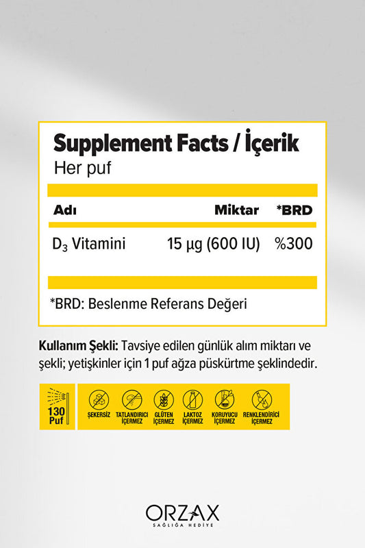 Vitamin D3 600 IU Sprey 20 ml