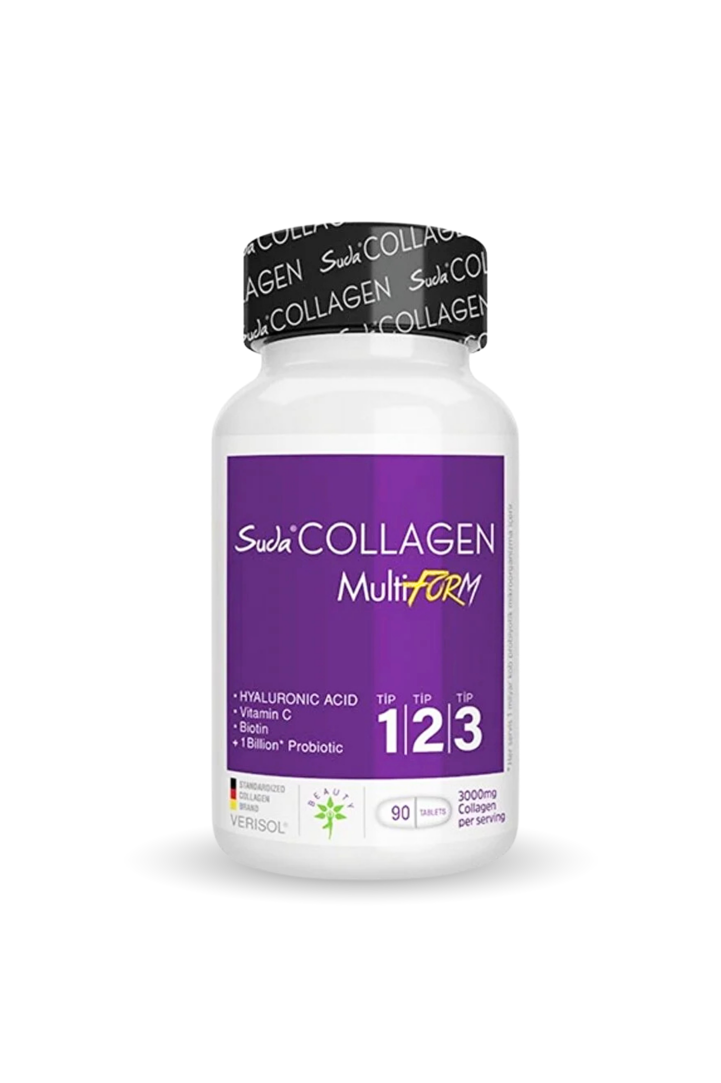 Multiform Tablet - Tip I-II-III Kolajen - C Vitamini, Hyaluronik Asit, Çinko, Biotin | 90 Tablet