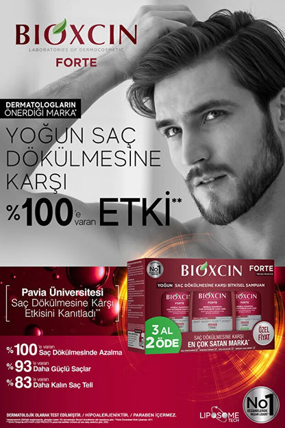 Forte Şampuan Tüm Saç Tipleri Için 3x300ml - Yoğun Dökülme Şampuanı Avantajlı Paket