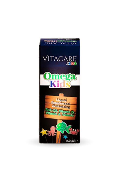 Omega Kids – 150 ml | Çocuklar için Balık Yağı, Vitamin A, D & E Takviye Edici Gıda