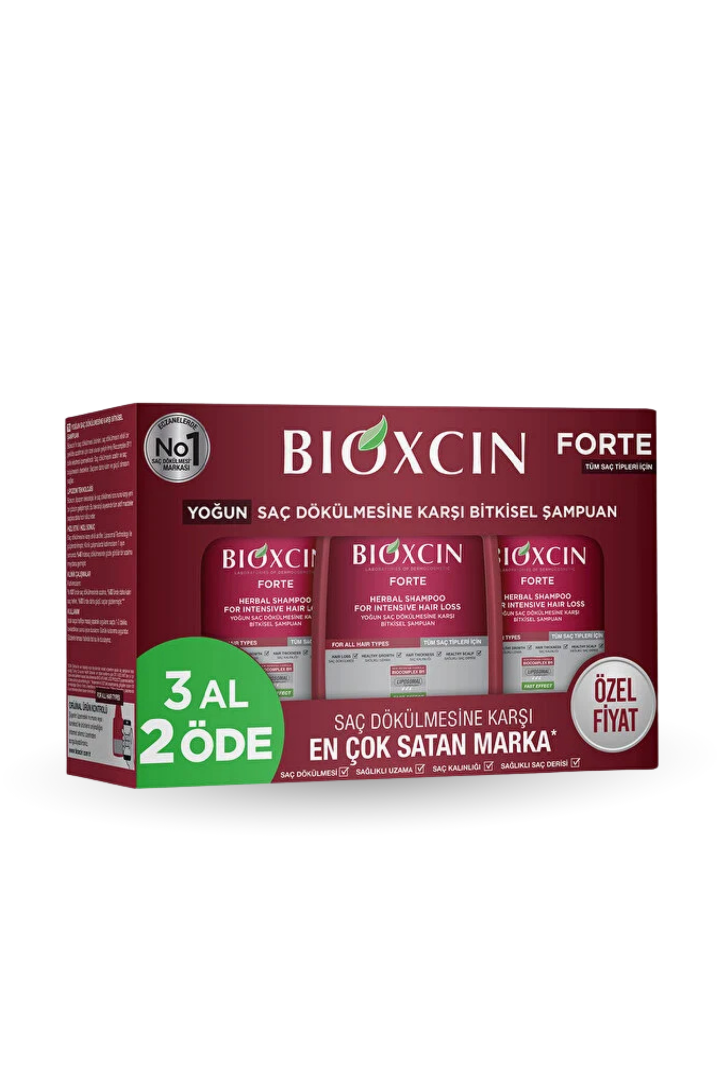 Forte Şampuan Tüm Saç Tipleri Için 3x300ml - Yoğun Dökülme Şampuanı Avantajlı Paket