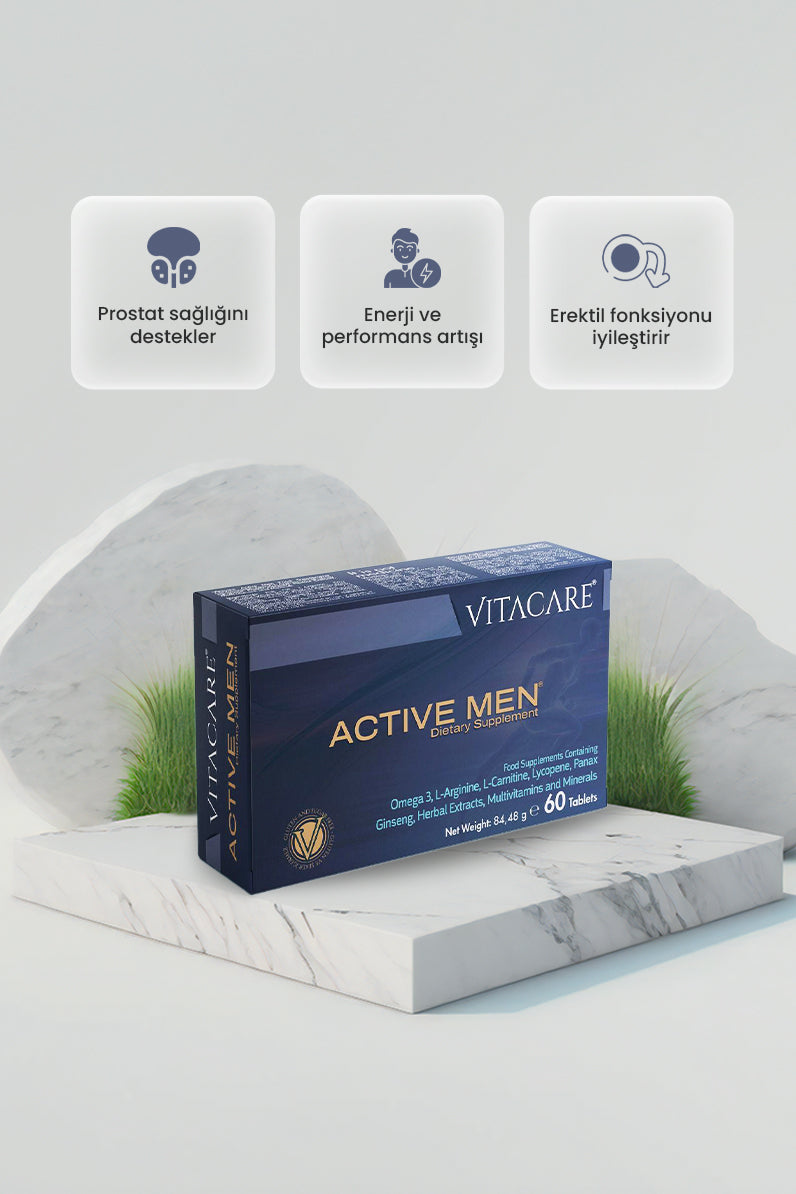 Active Men – Erkeklere Özel Vitamin, Mineral ve Bitkisel Ekstre Takviyesi 60 Tablet