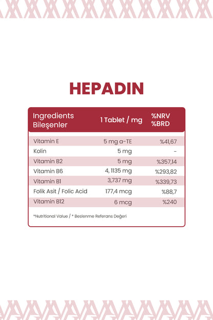 Hepadın 60 Tablet Liver Support Complex & Kolin & Bitkisel Ekstre Kompleksi