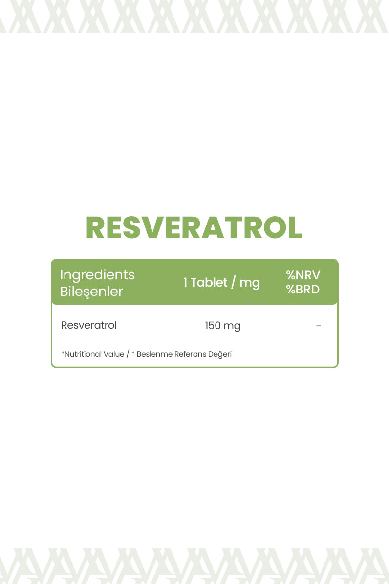 Resveratrol – 60 Tablet | Antioksidan Desteği & Hücre Koruma