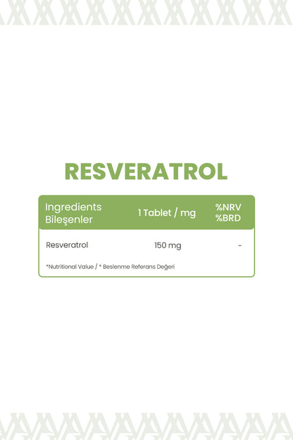 Resveratrol – 60 Tablet | Antioksidan Desteği & Hücre Koruma