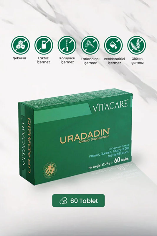 URADADIN 60 TABLET | Çörekotu, Turna Yemişi, Q10 ve C Vitamin içeren Takviye Edici Gıda