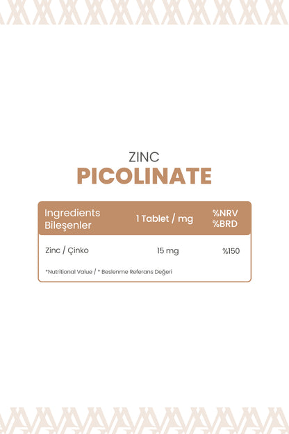 Zinc Picolinate 120 Tablet | Beslenme Takviyesi